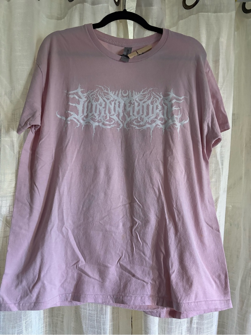 Lorna Shore Band Tee Size Large Dusty Pink